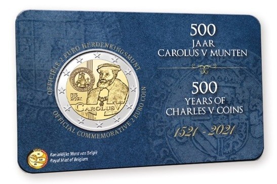 2 Euros commémorative Belgique Charles Quint 2021 Version Flamande
