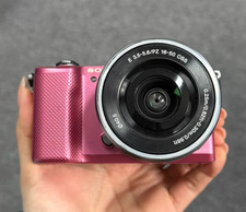 Sony a5000 Pink 20 1MP Mirrorless with 16-50mm Lens Wi-Fi NFC 180 Flip English