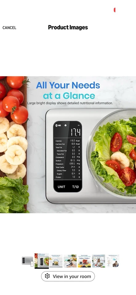 Báscula de nutrición inteligente Etekcity ESN00 Bluetooth báscula de alimentos con seguimiento de aplicaciones Foto 4 de 4