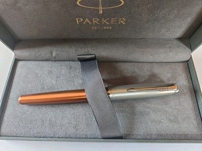 Parker Sonnet,  Füllfederhalter,  Feder M,  Metall& Orange,  In Geschenkbox Neu