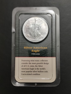 #ad 2000 American Silver Eagle 1oz . Silver Gem BU in Littleton Package Rev Toning $99.99