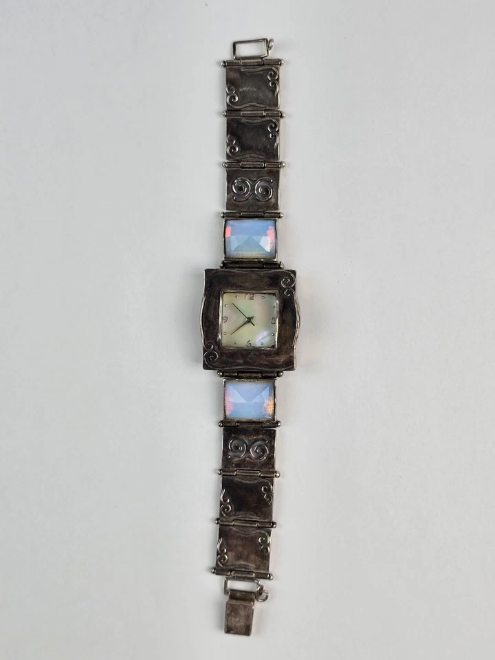 Женские кварцевые часы Shablool TL Israel серебро 925 пробы лунный камень ход 32 мм - Изображение 4 из 4