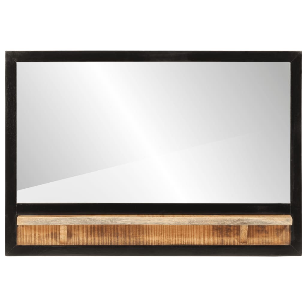 Offerta Specchio in Legno di Mango Massello 80x8x55 cm con Ripiano
