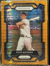 2024 Panini Prizm - Eddie Mathews #57 Orange Pulsar Prizm /399