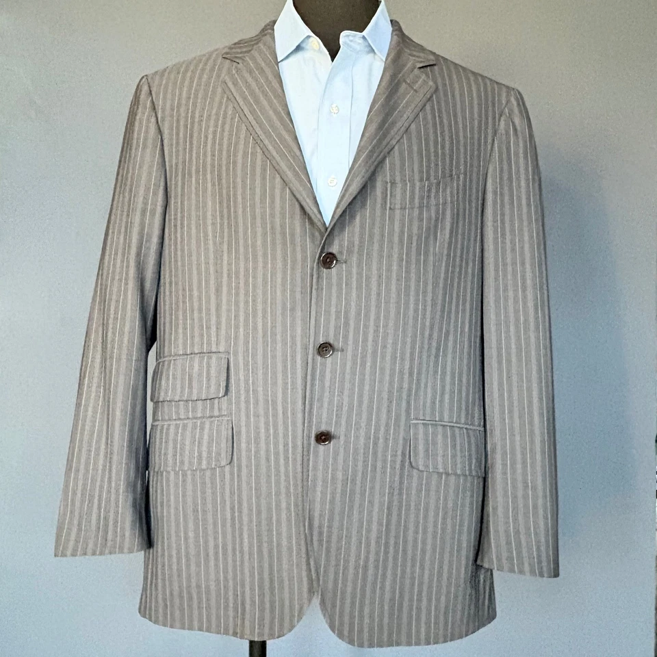Blazer de lana a rayas gris 3 botones Etro Briseide para hombre | EU 56 US 46 | - Italia Foto 2 de 4