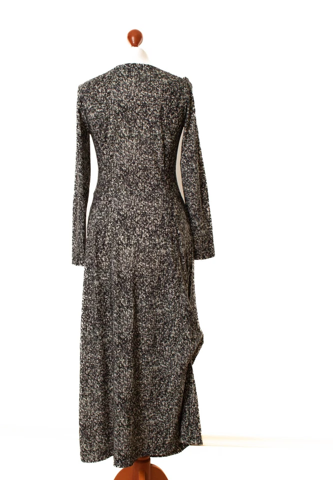 ELEMENTE CLEMENTE 18% Wolle Schwarz Langarm Maxikleid Größe 2  13360 - Bild 4 von 4