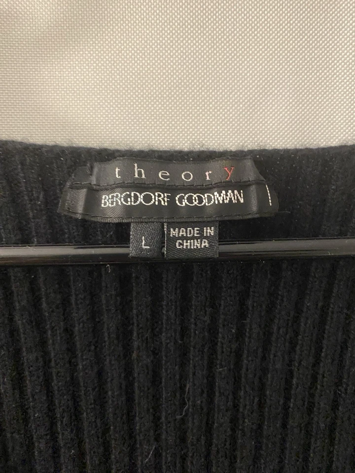 Vestido Suéter Theory BERGDORF GOODMAN Manga Corta Cachemira Talla Grande Foto 2 de 4