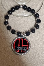 Pantera BRACELET very nice beaded black and silver must have