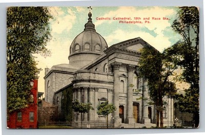 Catholic Cathedral Philadelphia PA 18th & Race Sts. Vintage Postcard