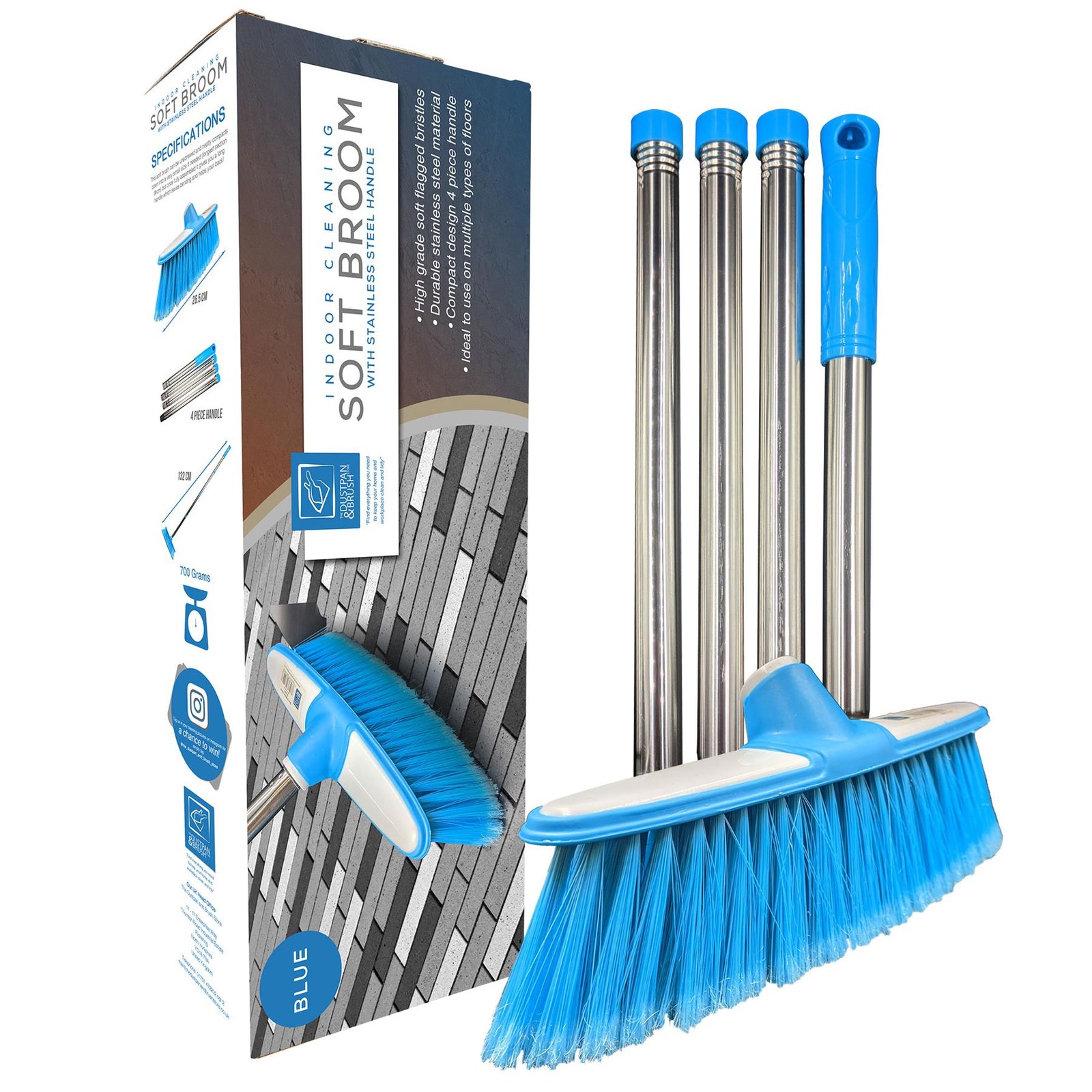 Long Handled Indoor Sweeping Broom Soft Bristle Brush - Image 2