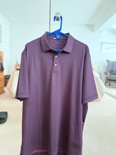 THE OPEN Burgundy Chequered Golf Polo Short-Sleeve Shirt Size XL
