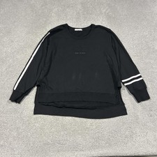 3rd Story Jamie Sweatshirt Womens M Black French Terry High Low Pullover Jumper