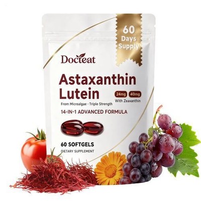 14-In-1 Astaxanthin 12Mg & Lutein 40Mg with Zeaxanthin Supplements, 6 Month Supp