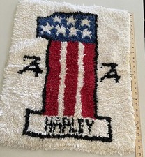 Vintage Harley Latch hook Rug Wall Art