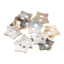 10pcs Pearl Shell Buttons 0.45" Pentagram Shell Sewing Button for Cloth Craft