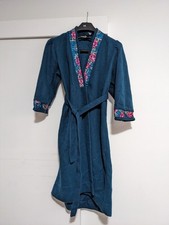 Vintage Bathrobe dress 10 kimono / dressing gown - Marked Stefa/NOW - Blue Green