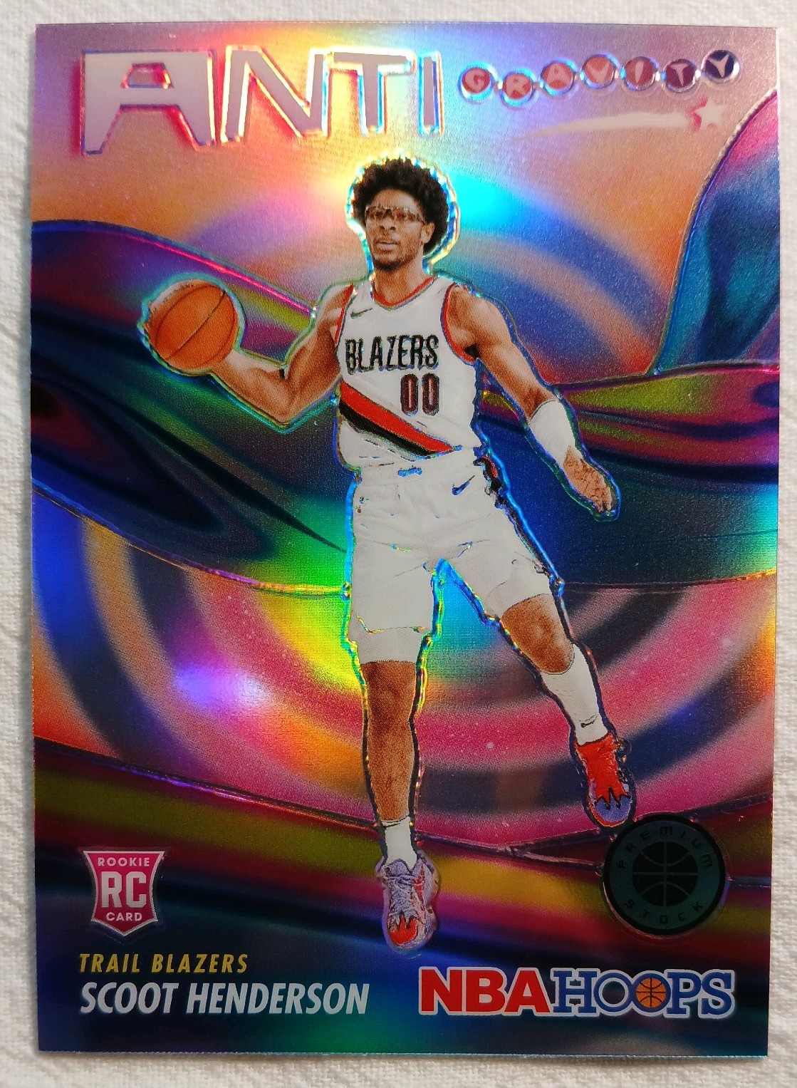2023-24 NBA Hoops Premium Stock Scoot Henderson Anti Gravity Silver Holo Rookie 