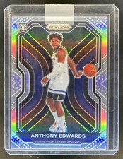 2020-21 Panini Prizm Anthony Edwards Silver Prizm Rookie RC #258 Timberwolves