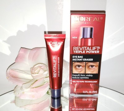 Loreal Revitalift Triple Power Eye Bag Instant Eraser Wrinkle Tightener Gel .5oz