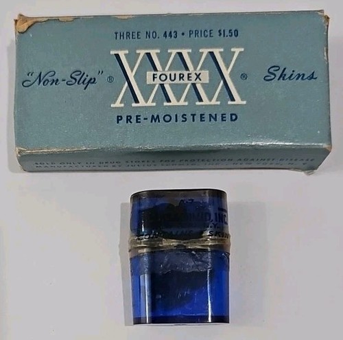 1950s XXXX Fourex Non-Slip Prophylactic Skins 1 Unopened In Original Box No.443