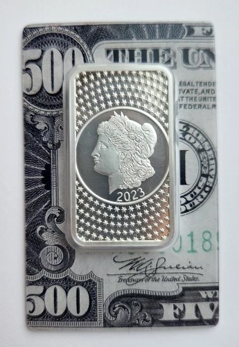 Signed 2023 Pamp Suisse Morgan Tribute 50 Gram Silver Bar - In Assay