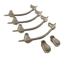 Lot 4 Vintage Metal Bail Drawer Pulls  2 Tabs MCM Retro Cabinet Handles Salvage