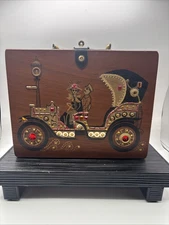 Vintage Wooden Cigar Box Jeweled Purse Enid Collins TYPE