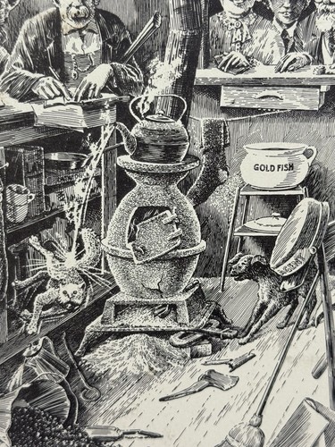 1930 "At The Old Depot Railroad Station Clerk Office" Poster by C D Poage - Picture 10 of 13
