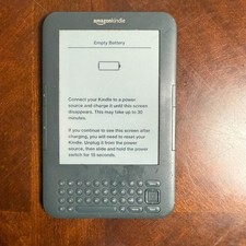Amazon Kindle Keyboard 3rd Gen D00901 E-Reader Empty Battery Untested