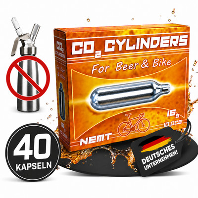 40 x Nemt Bierkapseln Co2 16g Patronen für Biermaxx, Bierzapfanlage