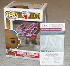 DENNIS RODMAN Pink Auto Chicago Bulls Signed FUNKO POP #103 + JSA wit COA W6385