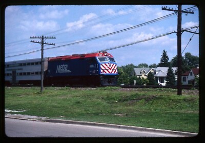 Eisenbahn Dia - Chicago Metra #189 Lokomotive 1992 Brookfield IL Commuter Train