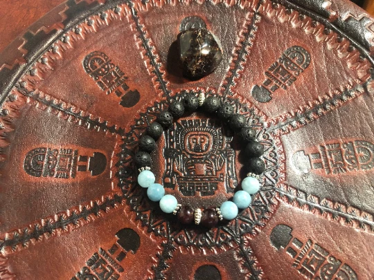 Paz y Tranquilidad Zen Meditación Cristal Curación Intención Pulsera Granate  Foto 2 de 4