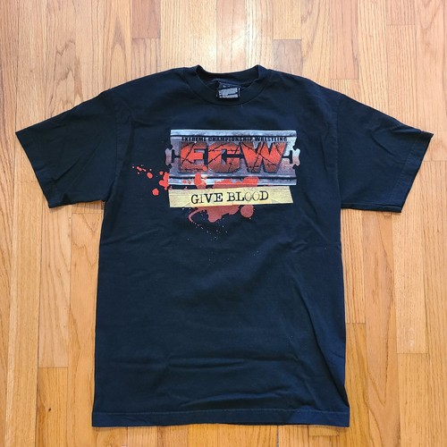 ECW Give Blood T-Shirt M Medium Extreme Since 1993 WWE Razor AEW NXT CM Punk - Picture 3 of 7