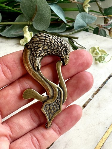 Ornate Brass Eagle-Head Hook Clasp – Decorative Fastener for Belts, Bags - Picture 5 of 5