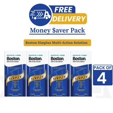 4 x 120ml Boston Simplus Multi Action Contact Lens Solution