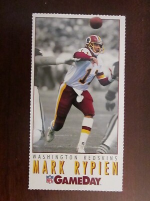 1992 Gameday Promo MARK RYPIEN Redskins | eBay