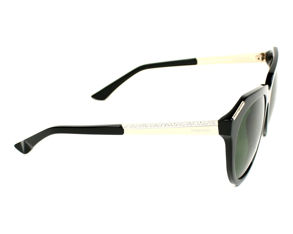 Очки солнцезащитные SWAROVSKI Feel Good SW114 01P черные 56-17-140 кошачий глаз с камнями   - Изображение 3 из 3