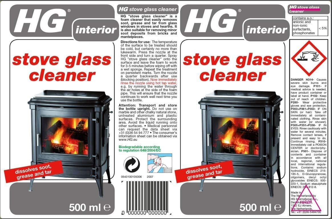 HG Stove Glass Cleaner Spray Cleaning Windows Wood Burners Glass