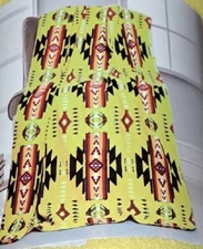 New Yellow 50x60 Southwest Aztec Fleece Throw Gift Blanket Reversible Wall Decor