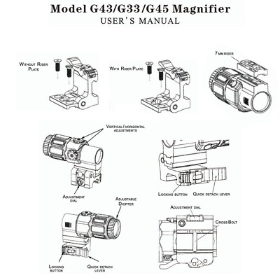 G45 5X G43 G33 3X QD Magnifier 558 Red Green Dot Holographic
