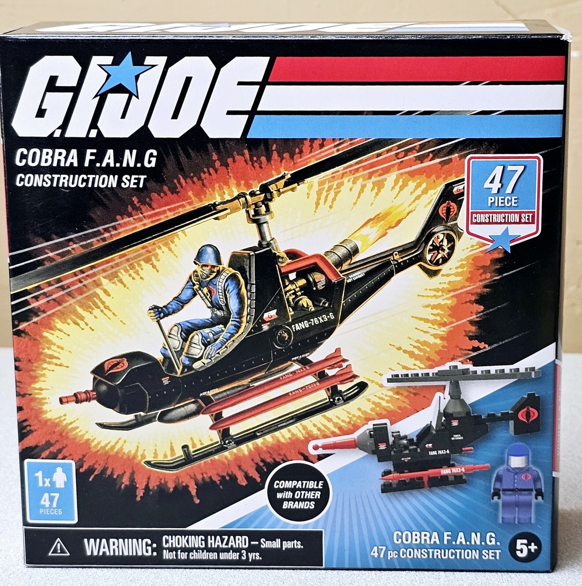 G.I. Joe Cobra F.A.N.G. 47 Pc Construction Set Helicopter Hasbro
