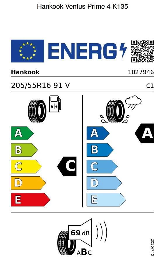 Sommerreifen Hankook Ventus Prime 4 205/55 R16 91V (K135) - Bild 2 von 2