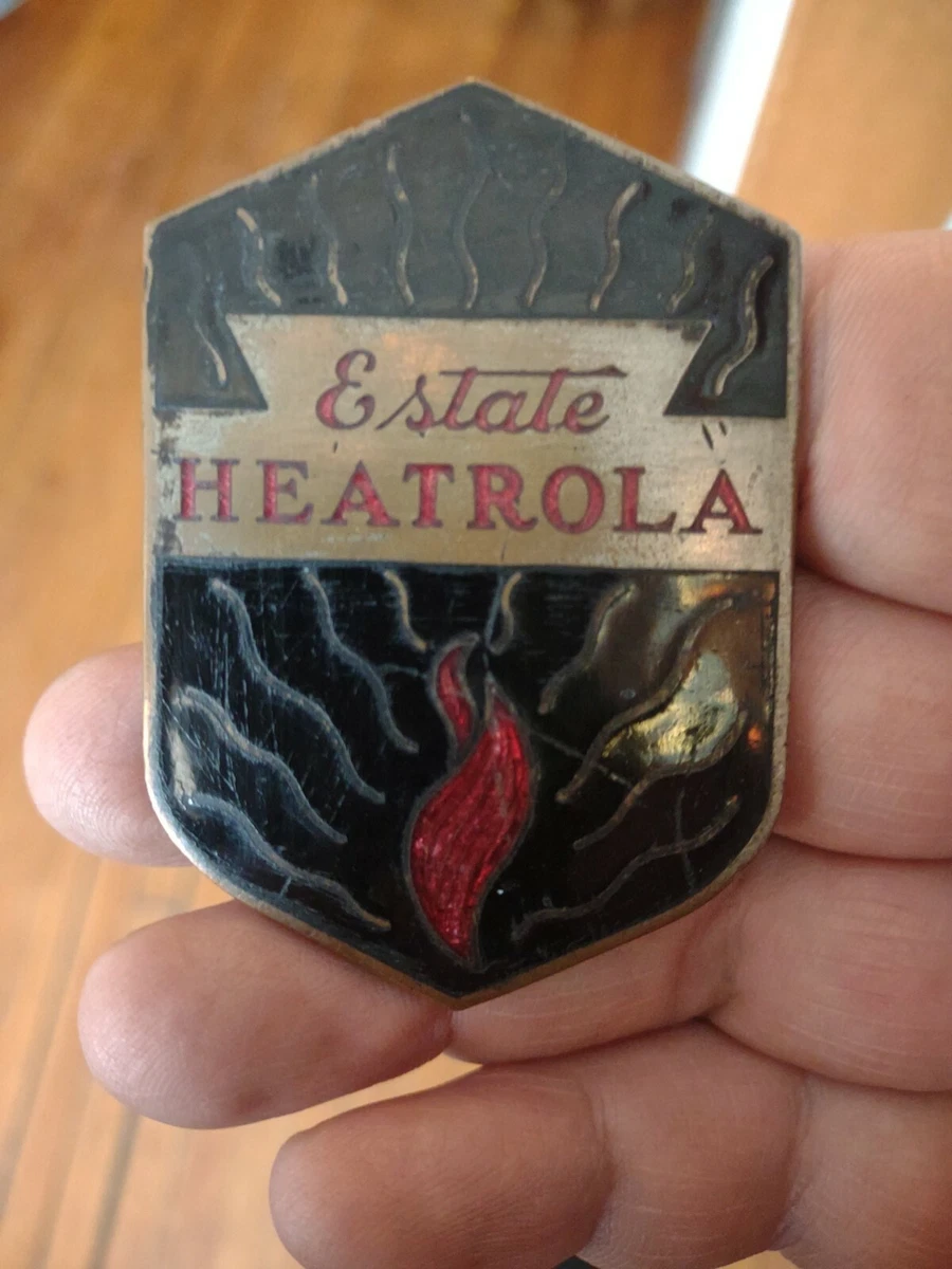 Enamel Estate Heatrola Coal Wood Stove Metal Emblem sign Fox Cincinnati  badge | eBay