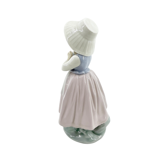 Vintage Signed Nao by Lladro Girl with Bouquet Nina Con Ramo 348 Pink Dress - Picture 3 of 8