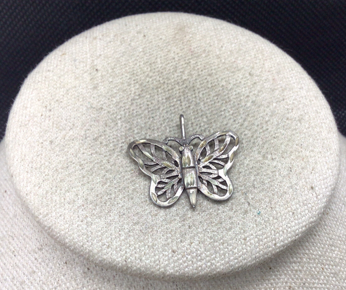 アクセサリー antique vintage old silver butterfly STERLING SILVER Butterfly Brooch Stamped Sil 925 Vintage
