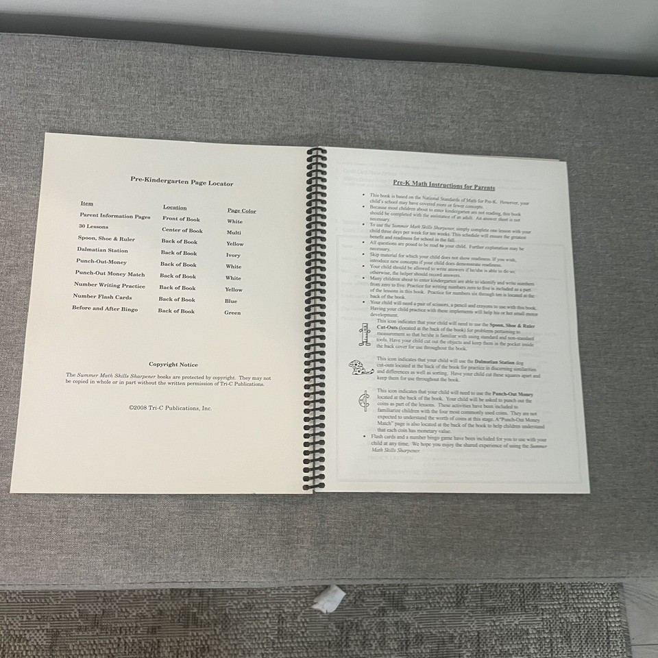 Summer math skills sharpener pre kindergarten math review book ebay