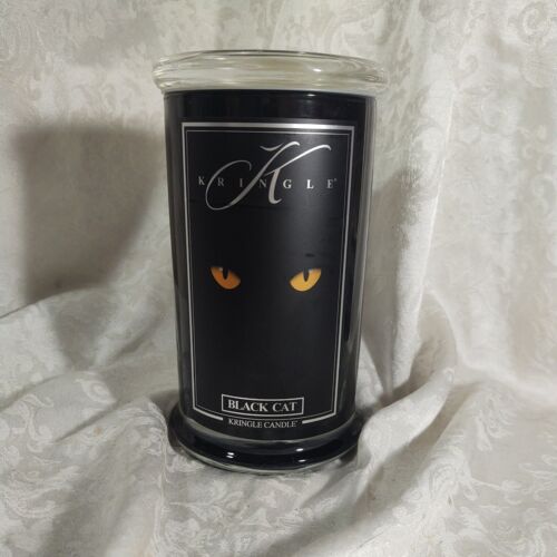 KC BLACK CAT & Graveyard Night Lg Jar 2-wick 22 Oz  Halloween Soy Wax - NEW - Photo 1/4