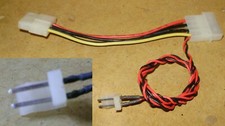 Computer Internal Power Y Splitter 4" extension 18" Fan Lead 2 Pin Molex