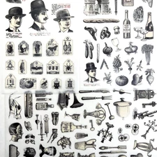 Vintage Style Victorian Etching Washi Paper Sticker Scrapbook Junk Journal